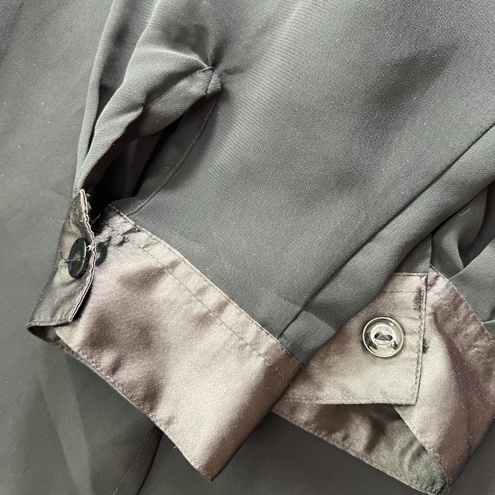 VTG๐ Chiffon Button Down Blouse with Satin Collar & Cuffs - Picture 16 of 16